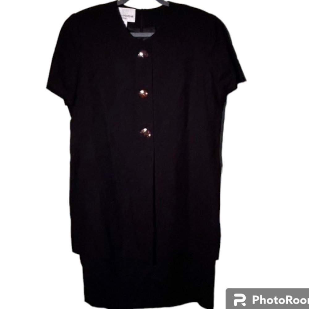 Vintange Evan Picone Linen/Rayon Blend Dress w/Unique Animal Buttons Size 14 EUC